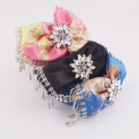 Baroque Diamond-studded Tassel Bow Flower Headband main image 2