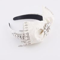 Baroque Diamond-studded Tassel Bow Flower Headband main image 5