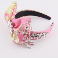 Baroque Diamond-studded Tassel Bow Flower Headband main image 6