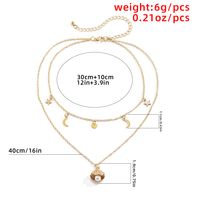 Retro Double Layer Open Shell Pearl Thin Chain Necklace Wholesale main image 5