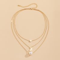 Simple Star Moon Multi-layer Necklace Wholesale main image 3