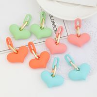 Boucles D&#39;oreilles Couleur Bonbon En Forme De Coeur main image 1