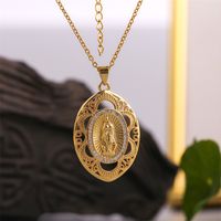 Fashion Holy Mary Copper Inlaid Zircon Necklace Wholesale main image 3