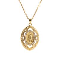 Fashion Holy Mary Copper Inlaid Zircon Necklace Wholesale main image 6