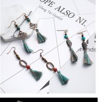Ethnic Style Alloy Long Tassel Earrings main image 3