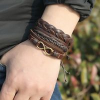 Retro Multi-layer Braided Leather Bracelet Three-piece Set main image 6