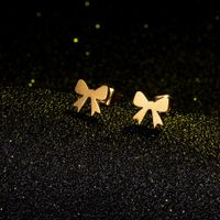 Simple Gold Silver Bow Alloy Earrings Wholesale main image 1