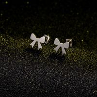 Simple Gold Silver Bow Alloy Earrings Wholesale main image 3