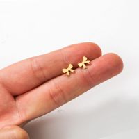 Simple Gold Silver Bow Alloy Earrings Wholesale main image 4