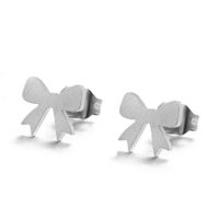 Simple Gold Silver Bow Alloy Earrings Wholesale main image 6
