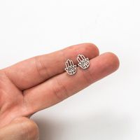 Simple Style Hand Of Fatima Stainless Steel Plating Ear Studs 1 Pair main image 4