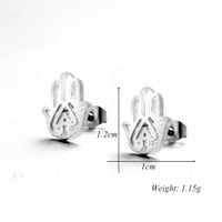 Simple Style Hand Of Fatima Stainless Steel Plating Ear Studs 1 Pair main image 3