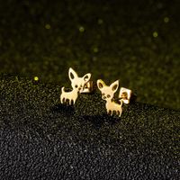 Fashion Gold Silver Puppy Alloy Earrings Wholesale main image 3