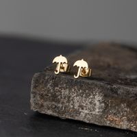 Simple Glossy Gold Silver Umbrella Earrings main image 1