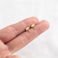 Simple Glossy Gold Silver Umbrella Earrings main image 4