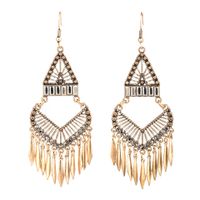 Bohemian Gold Silver Geometric Long Earrings main image 6