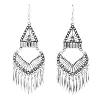 Bohemian Gold Silver Geometric Long Earrings sku image 1