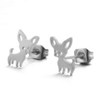 Fashion Gold Silver Puppy Alloy Earrings Wholesale sku image 1