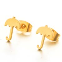 Simple Glossy Gold Silver Umbrella Earrings sku image 2