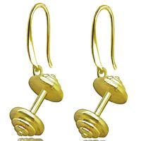 Fashion Gold Barbell Earrings sku image 4