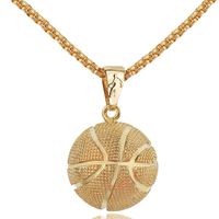 Fashion Three-dimensional Basketball Alloy Necklace sku image 1