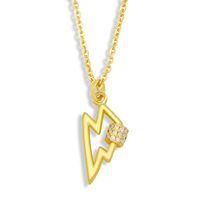 Fashion Palm Lightning Lock Copper Zircon Necklace main image 5