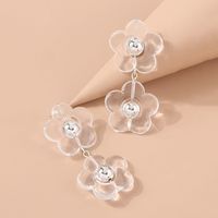 Nouvelles Boucles D&#39;oreilles Fleur Transparentes main image 3