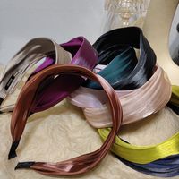 Korean Streamer Bright Silk Satin Solid Color Headband Wholesale main image 1