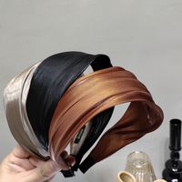 Korean Streamer Bright Silk Satin Solid Color Headband Wholesale main image 6