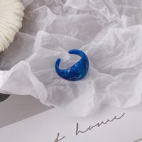 Fashion Blue Marble Acrylic Ring main image 5