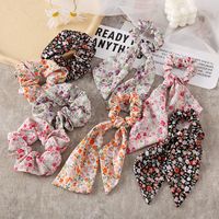 New Fashion Floral Diamond Ponytail Hair Scrunchies main image 1