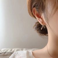 Korea Bow Rhinestone Alloy Earrings main image 3