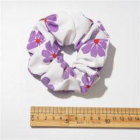 New Purple Simple Striped Floral Hair Scrunchies main image 3