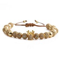 Simple Golden Crown Copper Bracelet Wholesale main image 4
