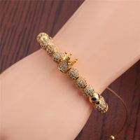 Simple Golden Crown Copper Bracelet Wholesale main image 5