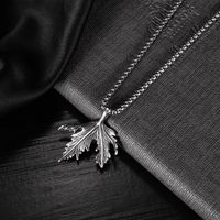 Fashion Maple Leaf Titanium Steel Necklace main image 4