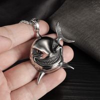 Retro Clown Fish Evil Smiling Face Stainless Steel Men's Necklace main image 4