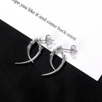 Hip Hop Claw Horn Stainless Steel Earrings main image 3