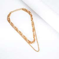 Fashion Double Layer Alloy Thick Chain Necklace main image 3
