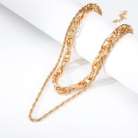Fashion Double Layer Alloy Thick Chain Necklace main image 6