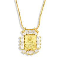 Fashion Religious Character Copper Zircon Necklace sku image 3