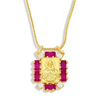 Fashion Religious Character Copper Zircon Necklace sku image 4