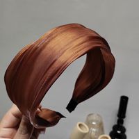 Korean Streamer Bright Silk Satin Solid Color Headband Wholesale sku image 6