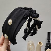 Korea Wide-brimmed Pearl Fold Headband Wholesale sku image 1