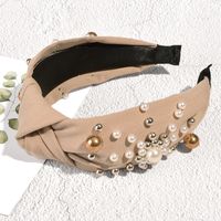 Bandeau À Cheveux Noué Croisé Avec Perles De Perles Baroques sku image 2