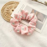 New Fashion Pink Polka Dot Striped Hair Scrunchies sku image 6