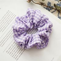 New Purple Simple Striped Floral Hair Scrunchies sku image 4