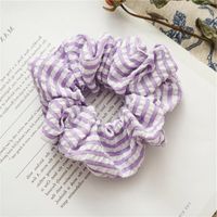 New Purple Simple Striped Floral Hair Scrunchies sku image 5