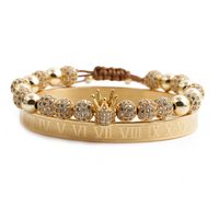 Simple Golden Crown Copper Bracelet Wholesale sku image 3