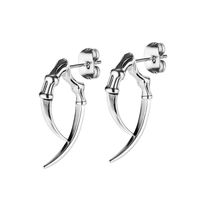 Hip Hop Claw Horn Stainless Steel Earrings sku image 1